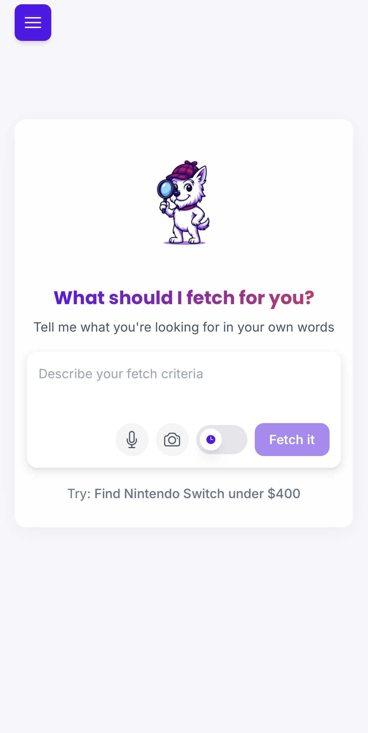 FindFetcher create fetch page on mobile